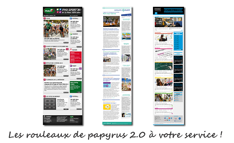 Sites générés avec PR•ROOMS Media Center sur différents types d'écrans