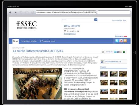 Communiqué de presse sur iPad