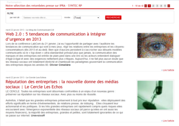 gestion des partenaires dans le module évènementiel de PR Rooms